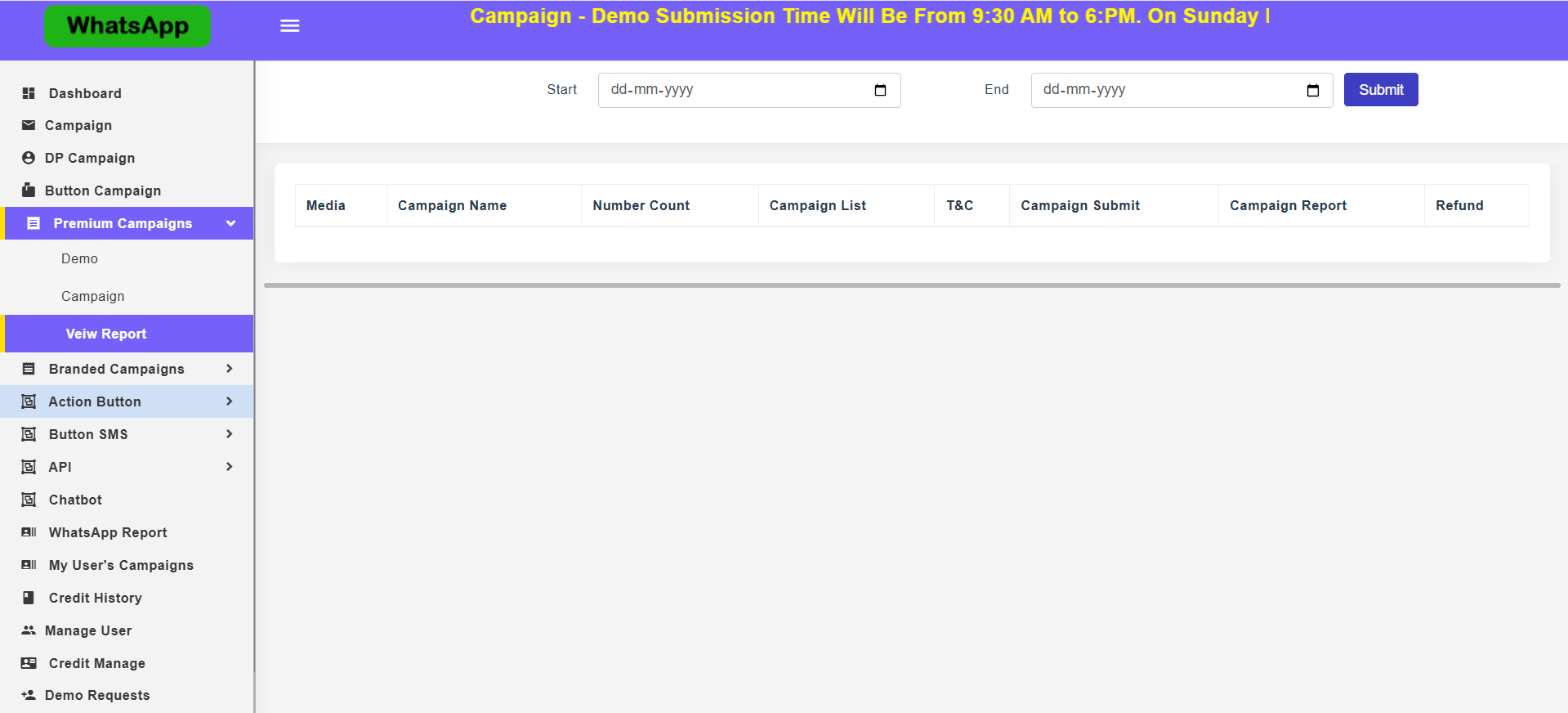 Live campaign tracking report on our bulk WhatsApp sender in Jaipur software.